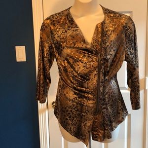 Elegant Brown Snake Print Blouse